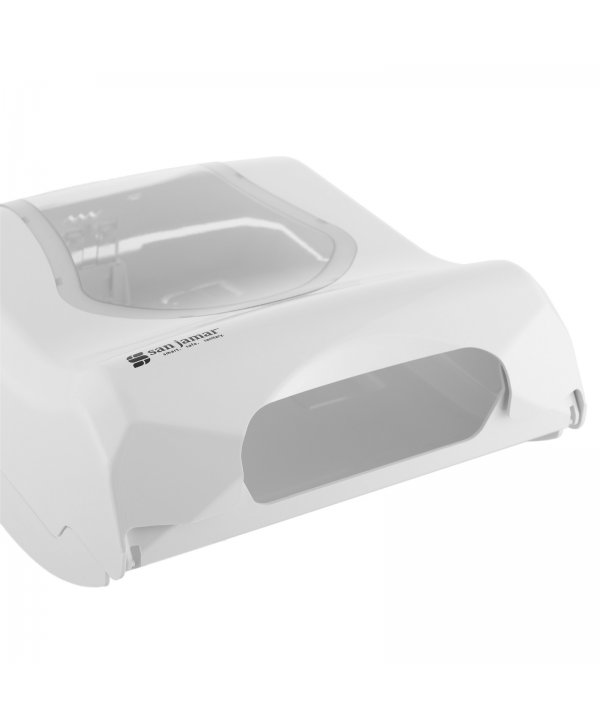 Dispenser Profesional Prosoape de Hârtie Pliate San Jamar® SUMMIT 🇺🇸 – Alb & Transparent, Eficiență și Igienă Fără Contact Dispenser Profesional Prosoape de Hârtie Pliate San Jamar® SUMMIT 🇺🇸 – Alb & Transparent, Eficiență și Igienă Fără Contact