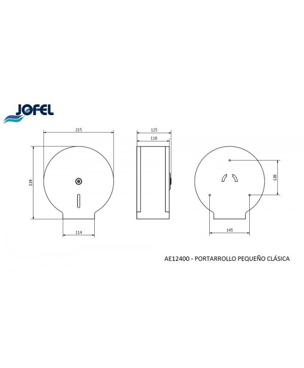 Dispenser Premium 💎 din Metal Electro Zincat pentru Role de Hârtie Igienică Jumbo - Jofel Classic, Antivandalism