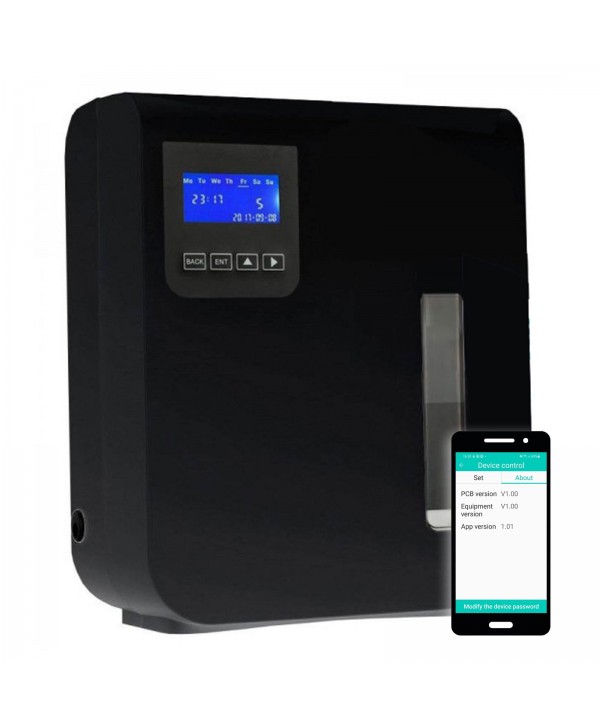 Uleiuri esentiale pentru 30 - 5000 mp - - Dispenser odorizant profesional, aparat difuzor de arome prin nebulizare cu ulei esential, negru - Ultrascent 150 Wi-Fi - arli.ro