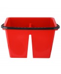 Acasa - Set de curatenie, 2 compartimente, storcator mop plat profesional, rosu - arli.ro