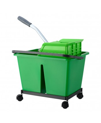  Acasa - Set de curatenie ArliPlus®, 2 compartimente, roti, storcator profesional pt mop, verde (cf cod culori UE) - arli.ro