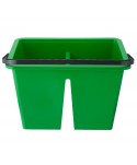 Acasa - Set de curatenie, 2 compartimente, storcator mop plat profesional, verde - arli.ro