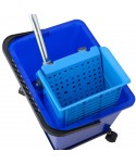 Acasa - Set de curatenie, 2 compartimente, storcator mop plat profesional, albastru - arli.ro