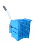  Acasa - Set de curatenie ArliPlus®, 2 compartimente, roti, storcator profesional pt mop, albastru (cf cod culori UE) - arli.ro