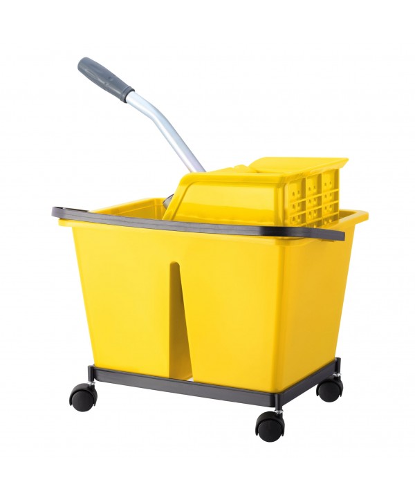 Acasa - - Set de curatenie ArliPlus®, 2 compartimente, roti, storcator profesional pt mop, galben (cf cod culori UE) - arli.ro