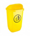 Cos gunoi selectiv (reciclare) - ♻️ Coș de Gunoi Stradal Galben 50L – Ideal Pentru Colectare Selectivă Plastic și Metal - arli.ro