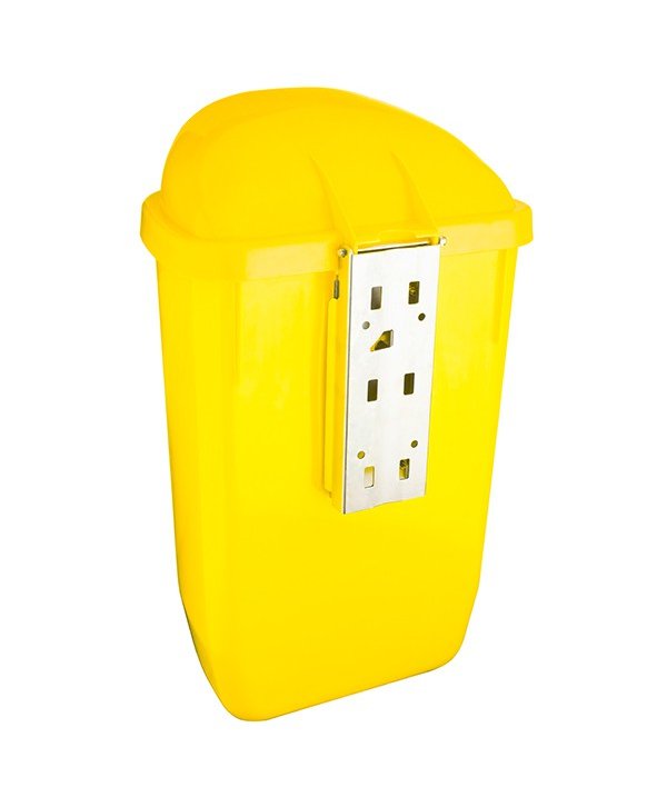 ♻️ Coș de Gunoi Stradal Galben 50L – Ideal Pentru Colectare Selectivă Plastic și Metal