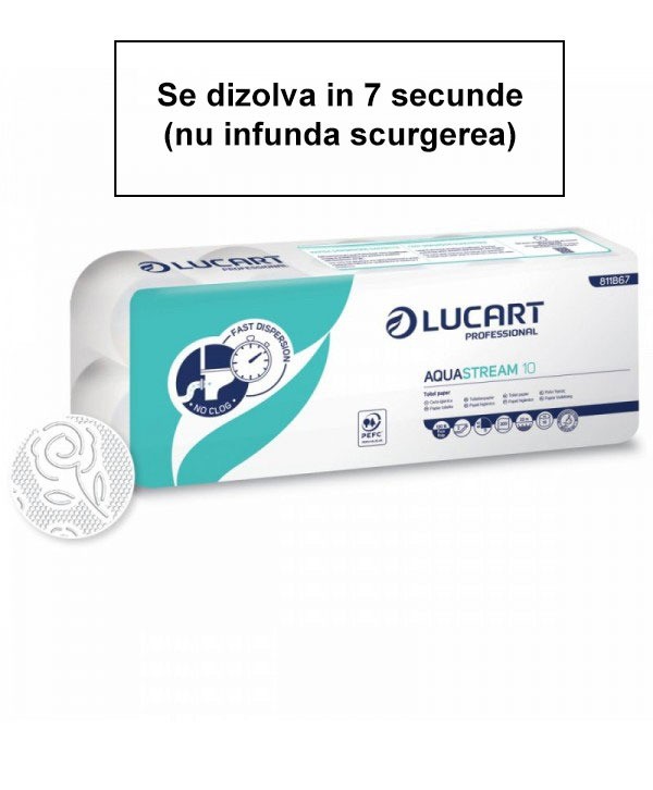 Hartie igienica - - Hartie igienica Aquastream - pachet 10 role - arli.ro