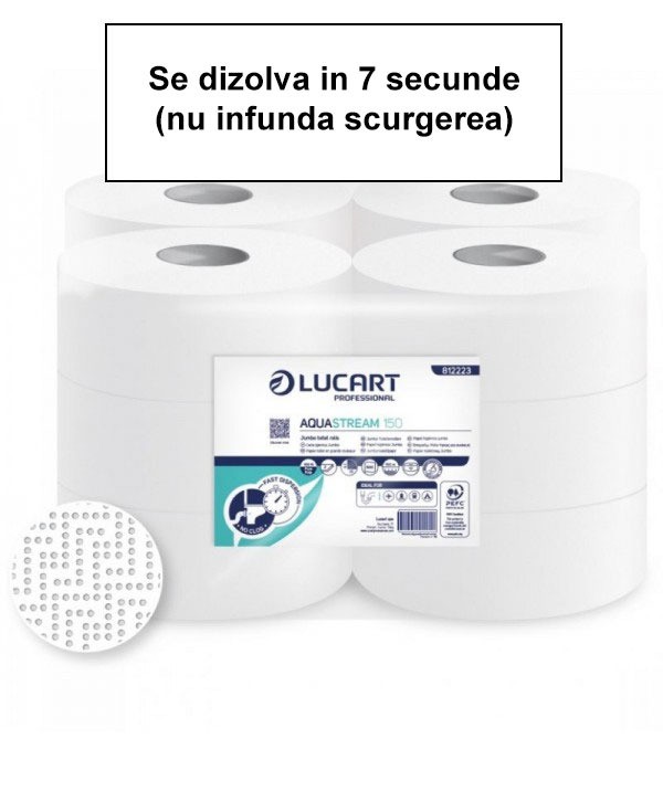 Hartie igienica - - Hartie igienica Jumbo Aquastream - pachet 12 role - arli.ro