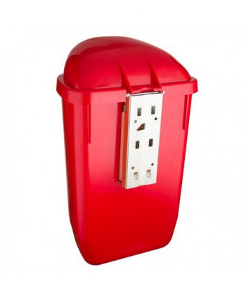 ♻️ Coș de Gunoi Stradal Roșu 50L – Ideal Pentru Colectare Selectivă Deșeuri Menajere / Organice