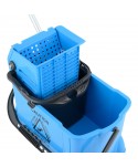 Produse de curatenie - Carucior de curatenie ArliPlus® 2 galeti (10+24 litri), storcator mop plat, albastru - arli.ro