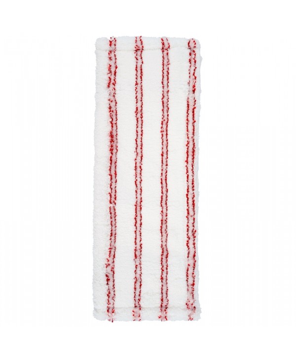 Produse de curatenie - - Mop plat din microfibra ArliSoft®🏆, fixare cu urechi si/sau buzunare, 40 cm, spalare la 90°, termodezinfectie, alb / rosu - arli.ro