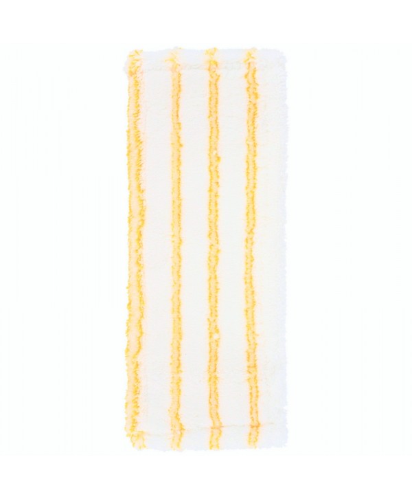 Produse de curatenie - - Mop plat din microfibra ArliSoft®🏆, fixare cu urechi si/sau buzunare, 40 cm, spalare la 90°, termodezinfectie, alb / galben - arli.ro