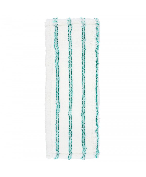 Produse de curatenie - - Mop plat din microfibra ArliSoft®🏆, fixare cu urechi si/sau buzunare, 40 cm, spalare la 90°, termodezinfectie, alb / verde - arli.ro