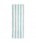 Produse de curatenie - Mop plat din microfibra ArliSoft®🏆, 50 cm, fixare cu urechi si buzunare, spalare la 90°, termodezinfectie, alb / verde - arli.ro