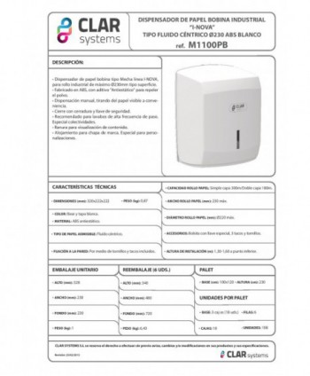 Dispenser I-Nova pentru Role de Prosop de Hârtie MAXI – Eficiență și Igienă în Spațiile Publice și Comerciale