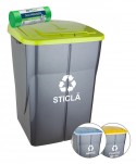 Acasa - Cos de gunoi pt colectare selectiva deseuri din sticla, 50 litri, cu capac + 10 saci verzi ArliSoft 120 litri gratuit - arli.ro