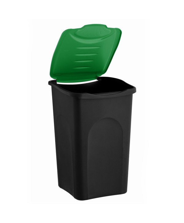 Cos de gunoi colectare selectiva deseuri din sticla EcoGreen 50 litri, cu capac