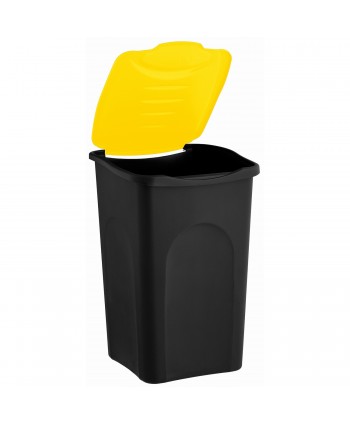 Cos de gunoi colectare selectiva deseuri din plastic EcoGreen 50 litri, cu capac