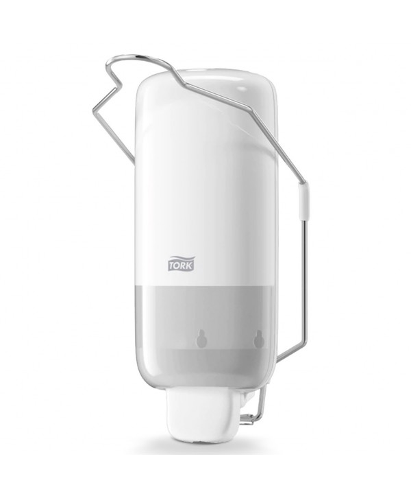 Acasa - - Dozator de sapun lichid actionabil cu cotul, 1000 ml, reumplere cu rezerva, inchidere cu cheie, alb, Tork S1, cod 560100 - arli.ro