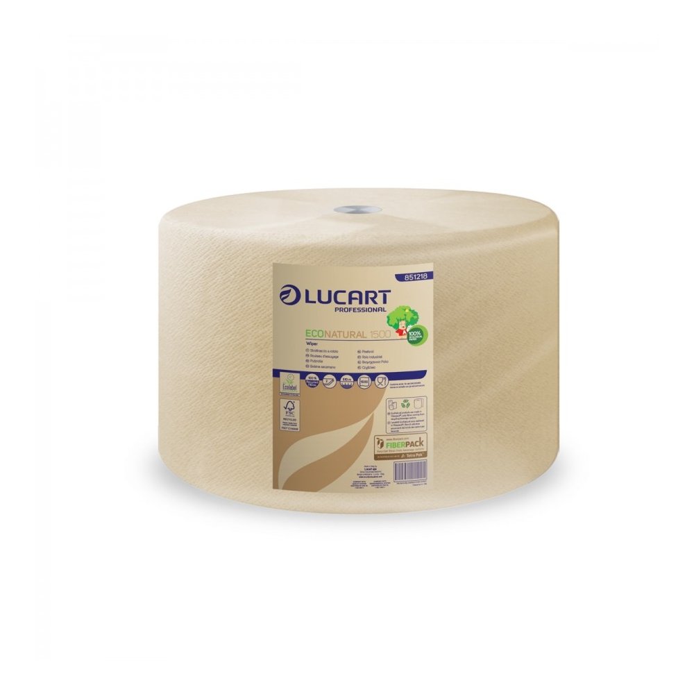 1 🧻 Hartie Prosop Ecologica din fibre de celuloza Fiberpack®🌱, Siguranță Alimentară🥗, 2 straturi, 1500 portii, 510 metri, Lucart