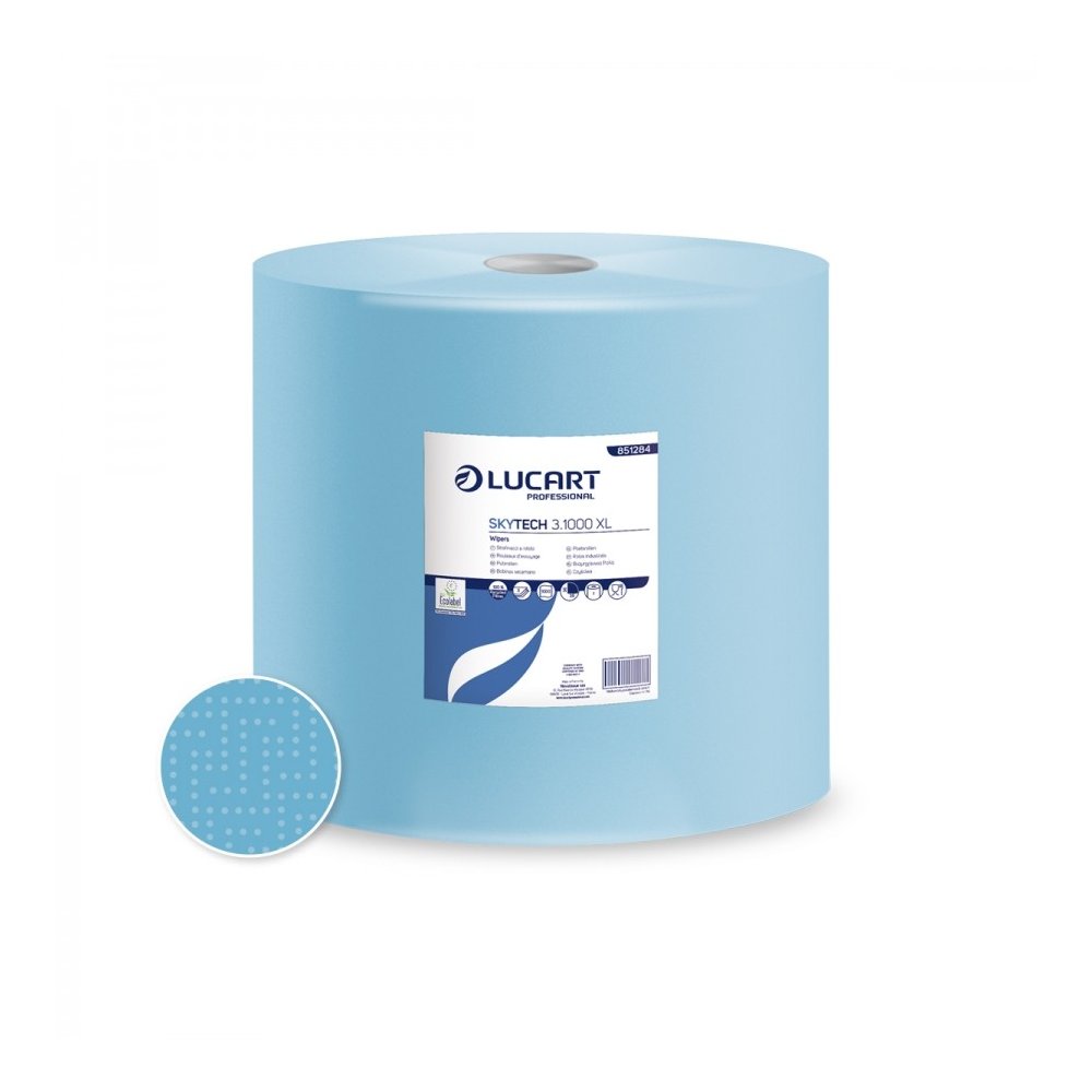 1 🧻 Hârtie Prosop Ecolabel, Siguranță Alimentară🥗, 3 straturi, 1000 portii, 360 metri, Ecolabel, Lucart Strong 851284