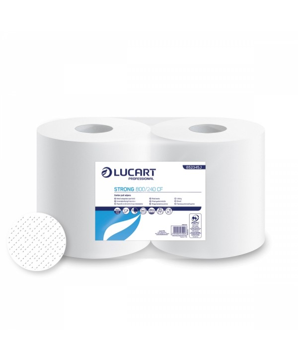 2 🧻 Hârtie Prosop Industrială 100% celuloza, 2 straturi, 800 portii, 240 metri, alba, Lucart Strong 852345 2 🧻 Hârtie Prosop Industrială 100% celuloza, 2 straturi, 800 portii, 240 metri, alba, Lucart Strong 852345