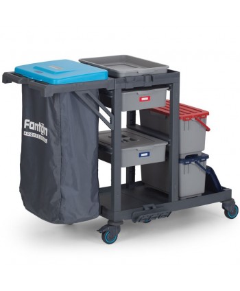  Acasa - Carucior de curatenie Procart 316 cu 2 galeti etanse x 22 L, sac din PVC de 120 L, 2 sertare cu capac - arli.ro