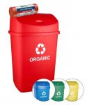 Acasa - Cos de gunoi pt colectare selectiva deseuri organice, 55 litri, capac batant + 🎁 50 de saci rosii ArliSoft 60 litri gratuit - arli.ro