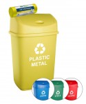  Acasa - Cos de gunoi pt colectare selectiva deseuri din plastic, 55 litri, capac batant + 50 de saci galbeni ArliSoft 60 litri gratuit - arli.ro