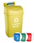 Acasa - Cos de gunoi pt colectare selectiva deseuri din plastic, 55 litri, capac batant + 🎁 50 de saci galbeni ArliSoft 60 litri gratuit - arli.ro