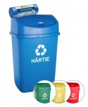  Acasa - Cos de gunoi pt colectare selectiva deseuri din hartie, 55 litri, capac batant + 🎁 50 de saci albastri ArliSoft 60 litri gratuit - arli.ro