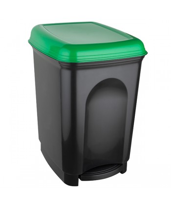 Coș de gunoi cu pedală pentru colectare selectivă deșeuri din sticlă 17 litri + 50 saci verzi ArliSoft 35 litri