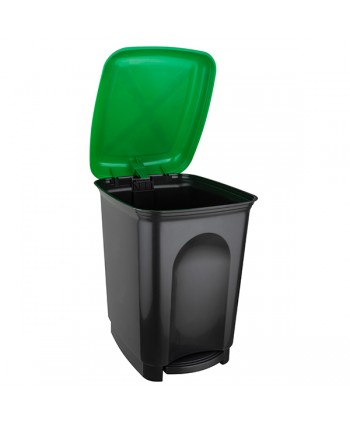 Coș de gunoi cu pedală pentru colectare selectivă deșeuri din sticlă 17 litri + 50 saci verzi ArliSoft 35 litri