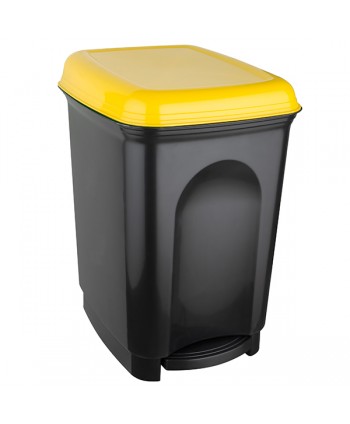 Coș de gunoi cu pedală pt colectare selectivă deșeuri din plastic 17 litri + 50 saci galbeni ArliSoft 35 litri