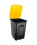Acasa - Cos de gunoi cu pedala pt colectare selectiva deseuri din plastic, 25 litri + 50 saci galbeni ArliSoft 35 litri - arli.ro