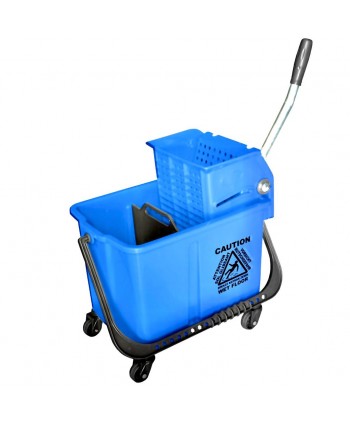  Acasa - Galeata profesionala 20 L cu separator de apa curata / murdara, presa de stors, roti, maner ergonomic, albastra - arli.ro