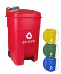  Acasa - Pubela de gunoi cu pedala 80 litri pt colectare selectiva deseuri organice + 10 saci rosii ArliSoft 120 litri - arli.ro