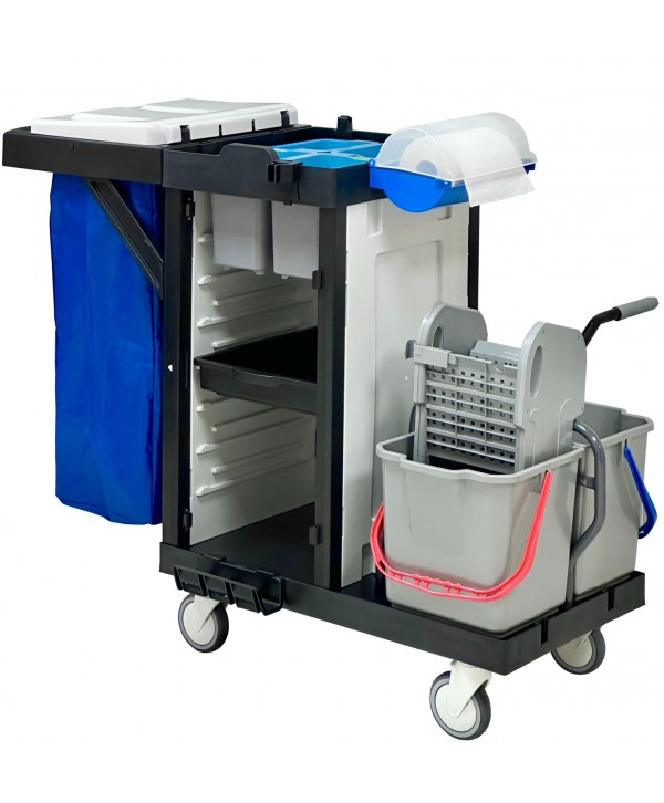 Acasa - - Cărucior de Curățenie Modular ArliPlus® M54 pentru Utilizare Profesională in Spații Mari 🏥♻️ - arli.ro