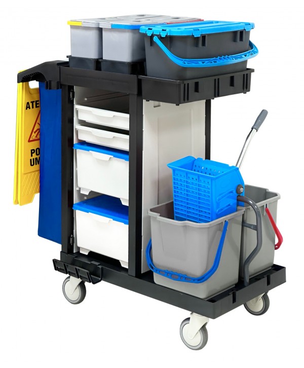 Acasa - - Cărucior de Curățenie Profesional ArliPlus® M47 Hybrid – Sistem Dual pentru Mopuri Preimpregnate și cu Stoarcere 🏥♻️ - arli.ro