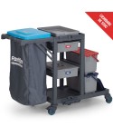  Acasa - Carucior de curatenie Procart 316 cu 2 galeti etanse x 22 L, sac din PVC de 120 L, 2 sertare cu capac - arli.ro