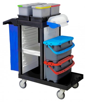  Acasa - Carucior modular pentru curatenie si dezinfectie in spitale cu mop plat preimpregnat ArliPlus® M73 - arli.ro