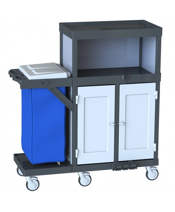 Acasa - - Cărucior cameristă multifuncțional pentru hoteluri 🏨 ArliPlus® M955 – Soluție completă pentru curățenie și alimentare minibar - arli.ro
