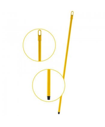 Mâner metalic ergonomic pentru mopuri, mături și raclete, 120 cm, Galben – Compatibilitate universală și igienă garantată 🟡