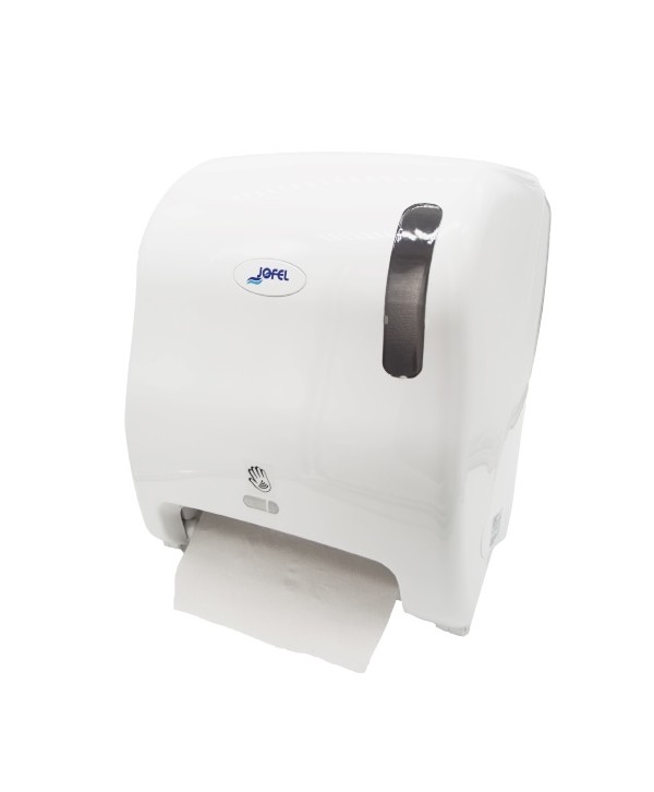 Dispensere prosoape hartie - - Dispenser Autocut cu Senzor 🖐️ Jofel alb pentru Prosop Hartie Rola – Igienă și Eficiență pentru Spații Profesionale - arli.ro