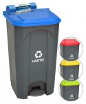 Acasa - Pubela de gunoi cu pedala pt colectare selectiva deseuri din hartie, 87 litri + 🎁 10 saci albastri ArliSoft 240 litri - arli.ro