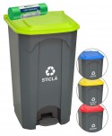 Acasa - Pubela de gunoi cu pedala pt colectare selectiva deseuri din sticla, 87 litri + 🎁 10 saci verzi ArliSoft 240 litri - arli.ro