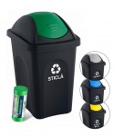  Acasa - Coș de gunoi pt colectare selectiva deseuri din sticla, 30 litri, capac batant + 🎁 50 saci verzi ArliSoft 60 litri - arli.ro