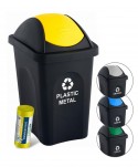Acasa - Cos de gunoi pt colectare selectiva deseuri din plastic, 60 litri, capac batant + 🎁 10 saci galbeni ArliSoft 120 litri gratuit - arli.ro