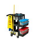 Acasa - Cărucior Profesional de Curățenie ArliPlus® M706 – Organizare Eficientă pentru Mopuri si Lavete Colorate - arli.ro